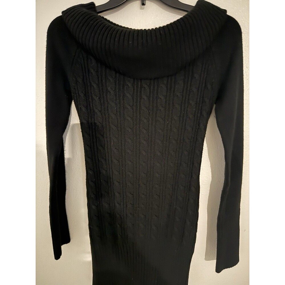 Candie’s Black Cable Knit Cowl Neck Sweater Long Sleeve Women’s Small S